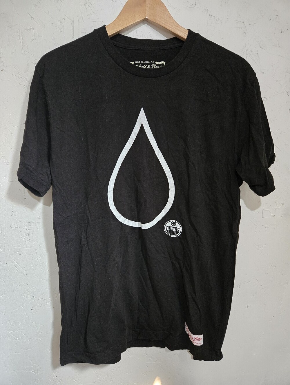 Mitchell & Ness Black Tee with Oilers Logo